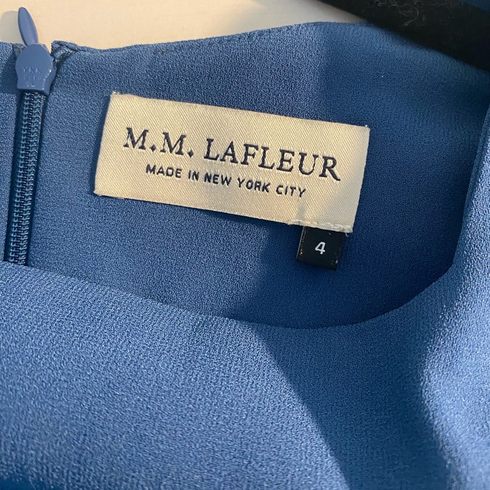 MM.LaFleur Slate Blue Midi Dress with Cap Sleeves - Picture 4 of 7